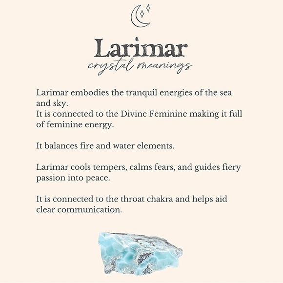 HUGE Larimar Natural Silver Healing Gemstone Crystal Necklace - Picture 4 of 4